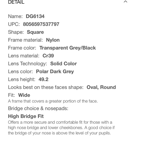 NWOT✨DOLCE&GABBANA✨ Black square polarized sunglasses w/dark grey lenses DG6134 - Picture 6 of 6